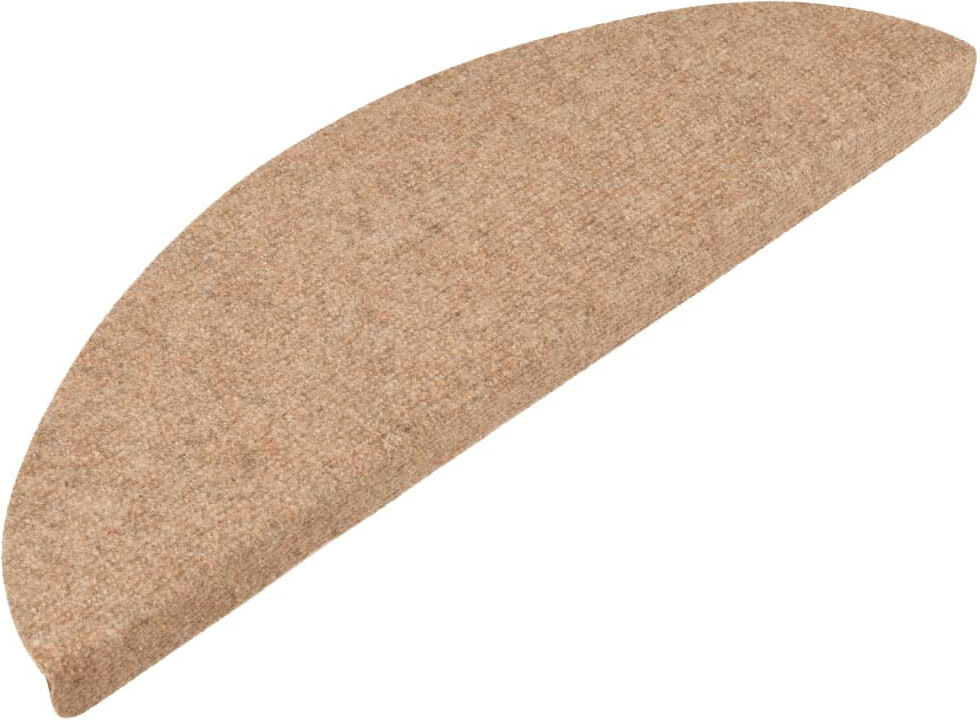 17 Stories Jalesa Stair Tread Beige Half-Round 22.5cm x 65cm