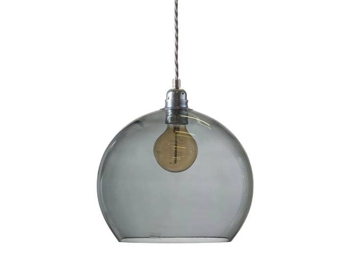 EBB & FLOW Lampe à suspension Rowan L, Ø 28 cm smokey grey