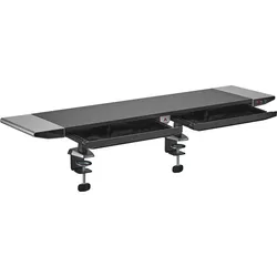 MYW HT44L - Monitorständer, zwei Schubladen, USB-Hub, Klemmbefestigung