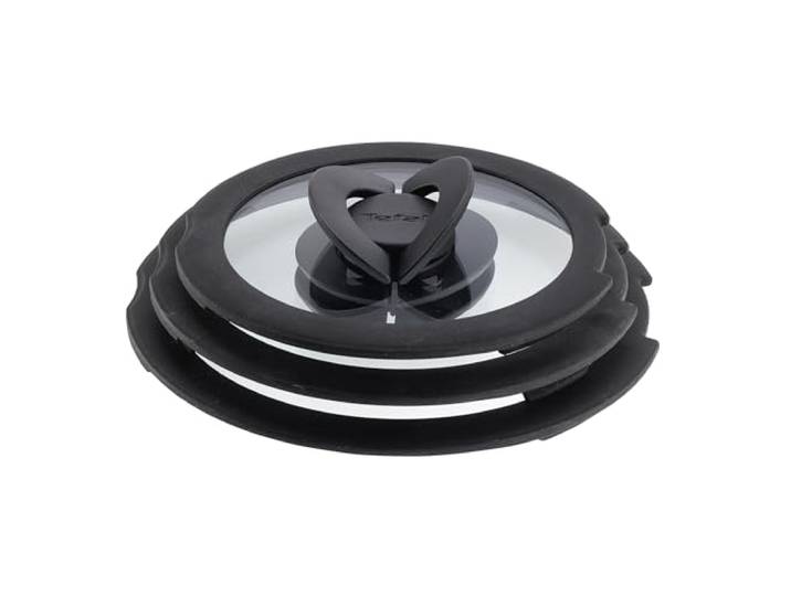Tefal Ingenio Glasdeckel 3-tlg. Set 16/18/20 cm mit Klappgriffen, kompatibel mit Ingenio Topf und Pfannensets, stapelbar, platzsparendes Design, spülmaschinengeeignet, beschleunigt Garzeit, L98491