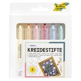Folia Kreidestifte-Set PASTELL, farbig sortiert, 6er Etui (6x) (370619)