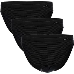 AMMANN Herren Slip 3er Pack - Jazz Pants Jeans, Feinripp, Softbund, Ton-in-Ton Streifen, Baumwollmischung Anthrazit / L