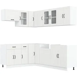 vidaXL 11-tlg. Küchenschrank-Set Lucca Weiß Holzwerkstoff