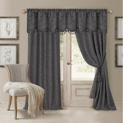"Threadmade Mia Jacquard Blackout Scallop Window Valance - 52"" w x 19"" l"