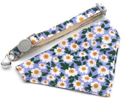 Inspired Finds DaisyCharm Adjustable Pet Bandana Collar For Small Dogs & Cats blue With Bandana