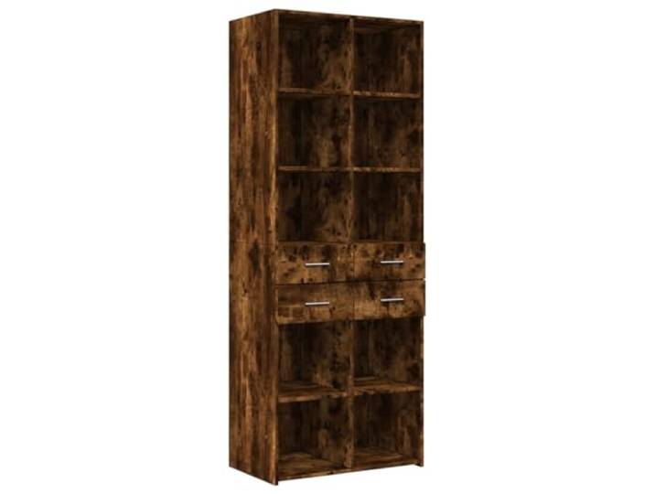Kaorsrow Highboard Räuchereiche 70x42,5x185 cm Holzwerkstoff Schrank Eleganter Beistellschrank im minimalistischen Look für Wohnzimmer und Flur, bietet reichlich Stauraum für Utensilien.