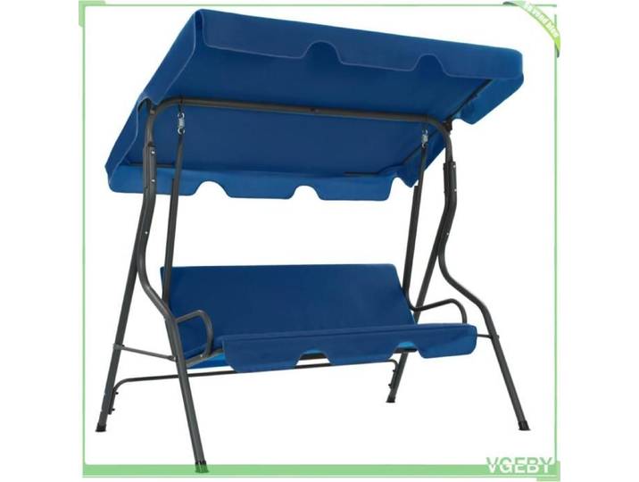 Balancelle de jardin - FAFEICY - 48557 - Bleu foncé - 170x110x153 cm - Cadre acier