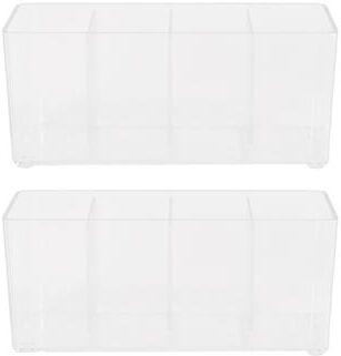 Kenney Storage Made Simple Vanity Organizer, 4 Compartments, Set of 2, Clear