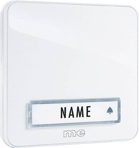 M-e modern-electronics KTA-1W Klingelplatte mit Namensschild 1fach Weiß 12 V/1A