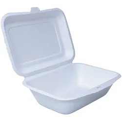 emissimo Menübox mit Deckel Mikrowellen-geeignet kompostierbar  27x18,5x11,5h  500 Stück