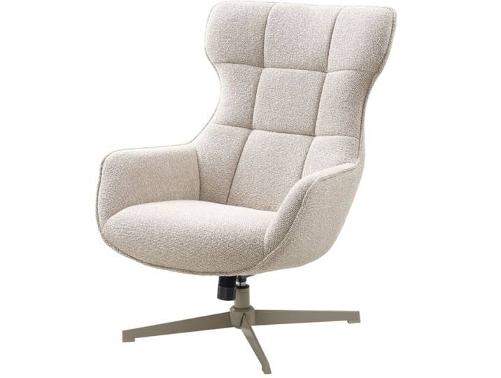 Fauteuil lounge pivotant en tissu beige