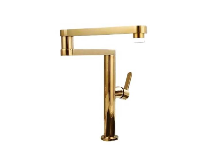 Gebürstetes Gold, faltbarer Topffüller-Wasserhahn, Wandmontage, Messing, Küchenarmatur, faltbarer Messing-Topffüller-Wasserhahn, platzsparend(Gold)