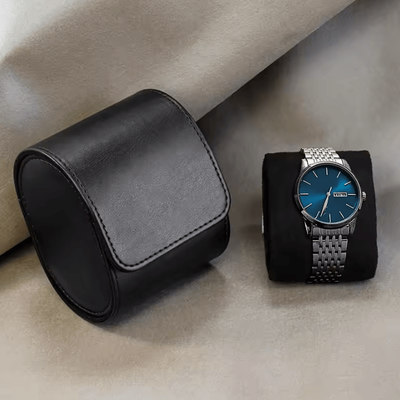 Uplift Curations 3 Slot Watch Roll Travel Case Portable Watch Organizer With Removable Pillows black 1 Slot