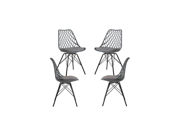 4er Set Iron Mima Stühle - Gris dunkel