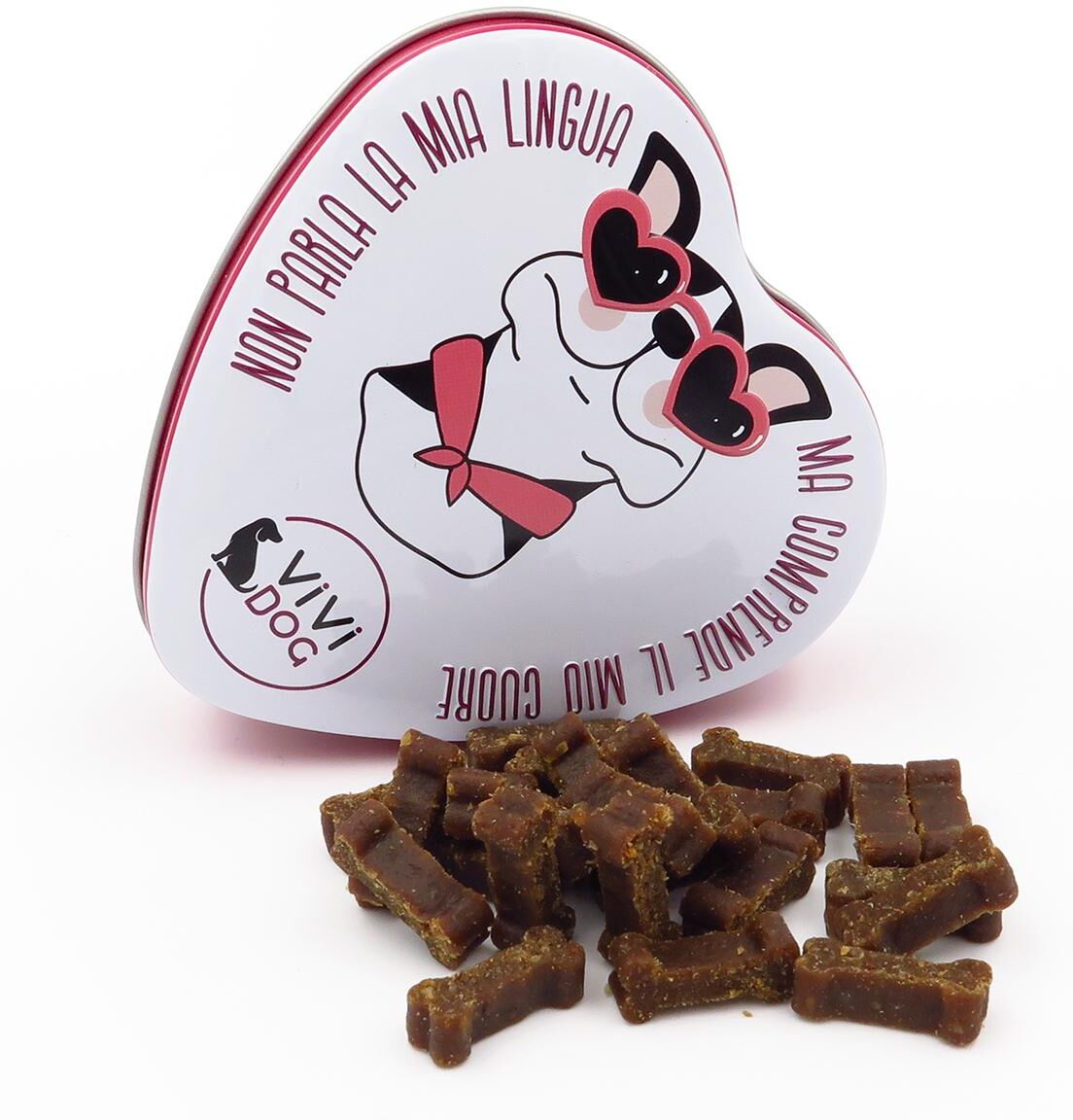 ViVi Dog Snack Tin Box Cuore Minibones 60G