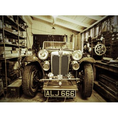 Fototapete PAPERMOON "Vintage Sports Car", bunt, B:2,5m L:1,86m, Vlies, Tapeten