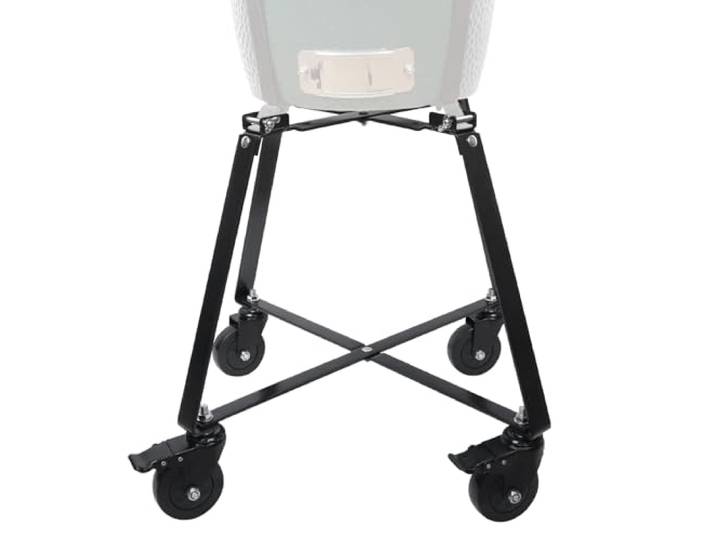 Mydracas Rollwagen-Nest für MiniMax Big Green Egg Zubehör, pulverbeschichteter Stahl-Grillständer mit robusten feststellbaren Rollen, grünes Eier-Rollnest für Minimax Big Green Egg Grillständer
