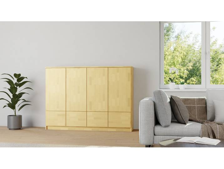 Elegantes Sideboard - Kleiner Schrank Buche Natur geölt