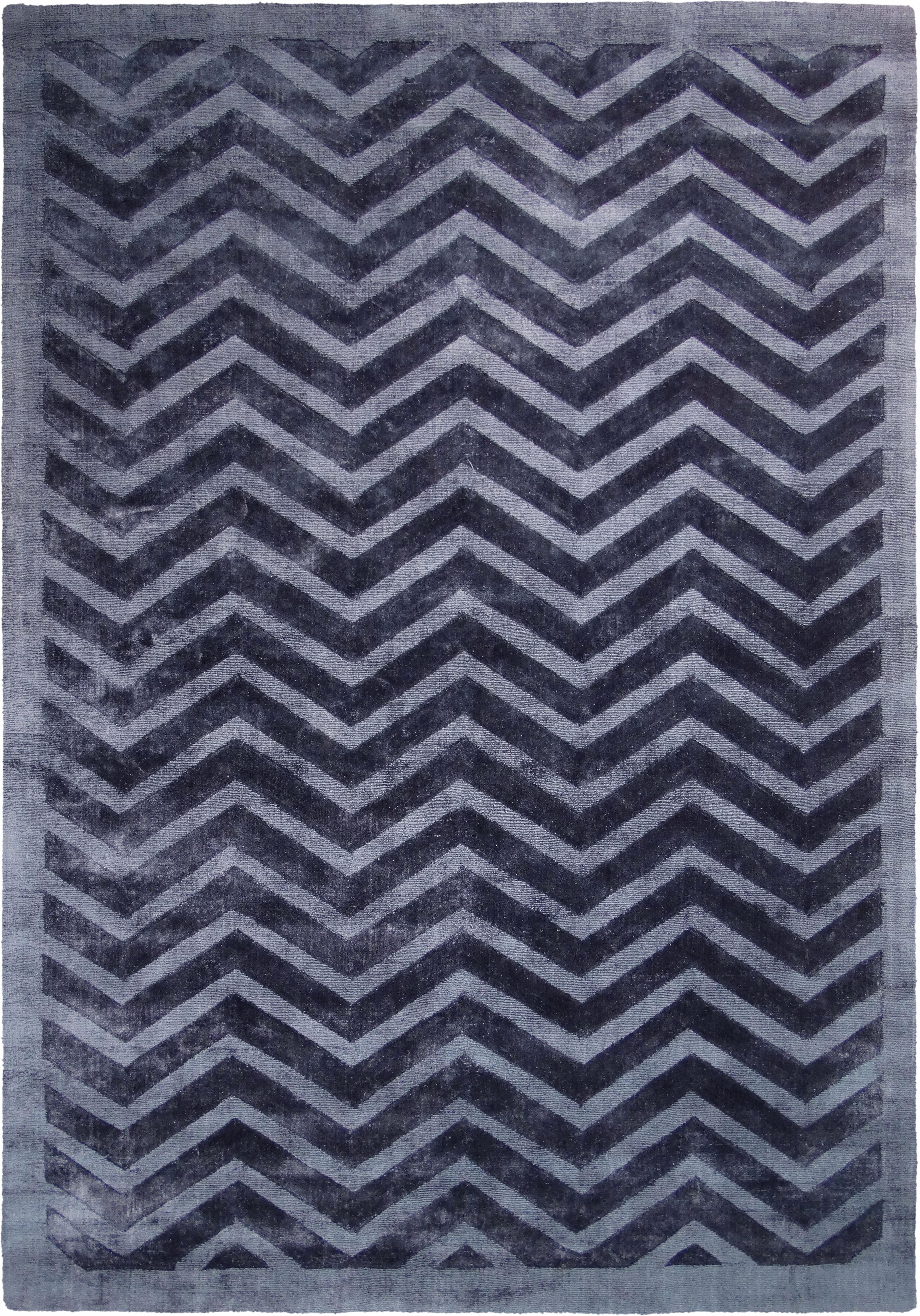 Teppich KAYOOM "Luxury 410" Gr. 6, blau (marineblau), B:200cm H:13mm L:290cm, Viskose, Teppiche, Teppich, Wohnzimmer marineblau B : 200cm 1 Stk., 13mm, L: 290cm