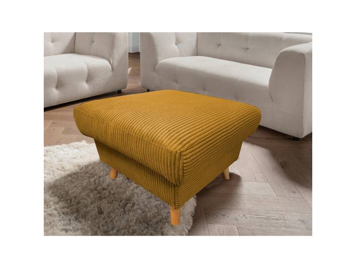 P & B Hocker Valentina, Gold, Holz, Buche, Uni, rechteckig, 61x43x61 cm, erweiterbar (Typenauswahl), Stoff-/Lederauswahl, Wohnzimmer, Hocker, Sitzhocker