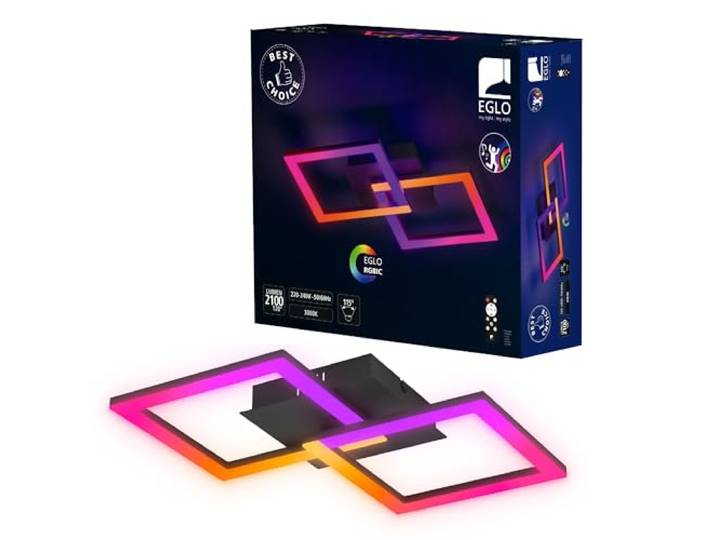 EGLO LED Deckenleuchte RGBIC, Gaming Lampe, Deckenlampe mit Lichteffekten