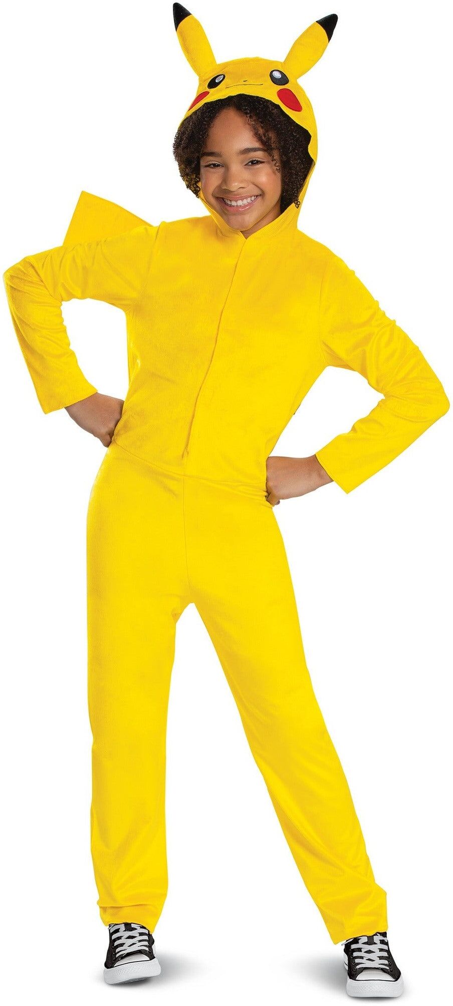 Pokémon Pikachu Classic Hooded Jumpsuit Costume for Kids XL 14–16, Officially Licensed Disguise