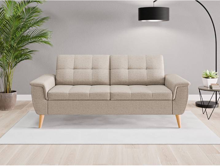 Einzelsofa Rio - Beige/Braun (Beigegrau) - Feiner Strukturstoff