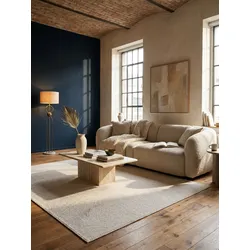 Flachgewebe-Teppich Berber-Tradition Creme 120x170 cm Uni meliert