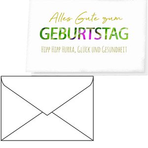 LUMA Geburtstagskarte 2467, Klappkarten mit Umschlag, 11,5 x 17,5 cm, 6 Stück