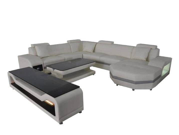 JVmoebel Ecksofa Lederne Wohnlandschaft mit italienischem Rindsleder und Kunstleder, Made in Europa