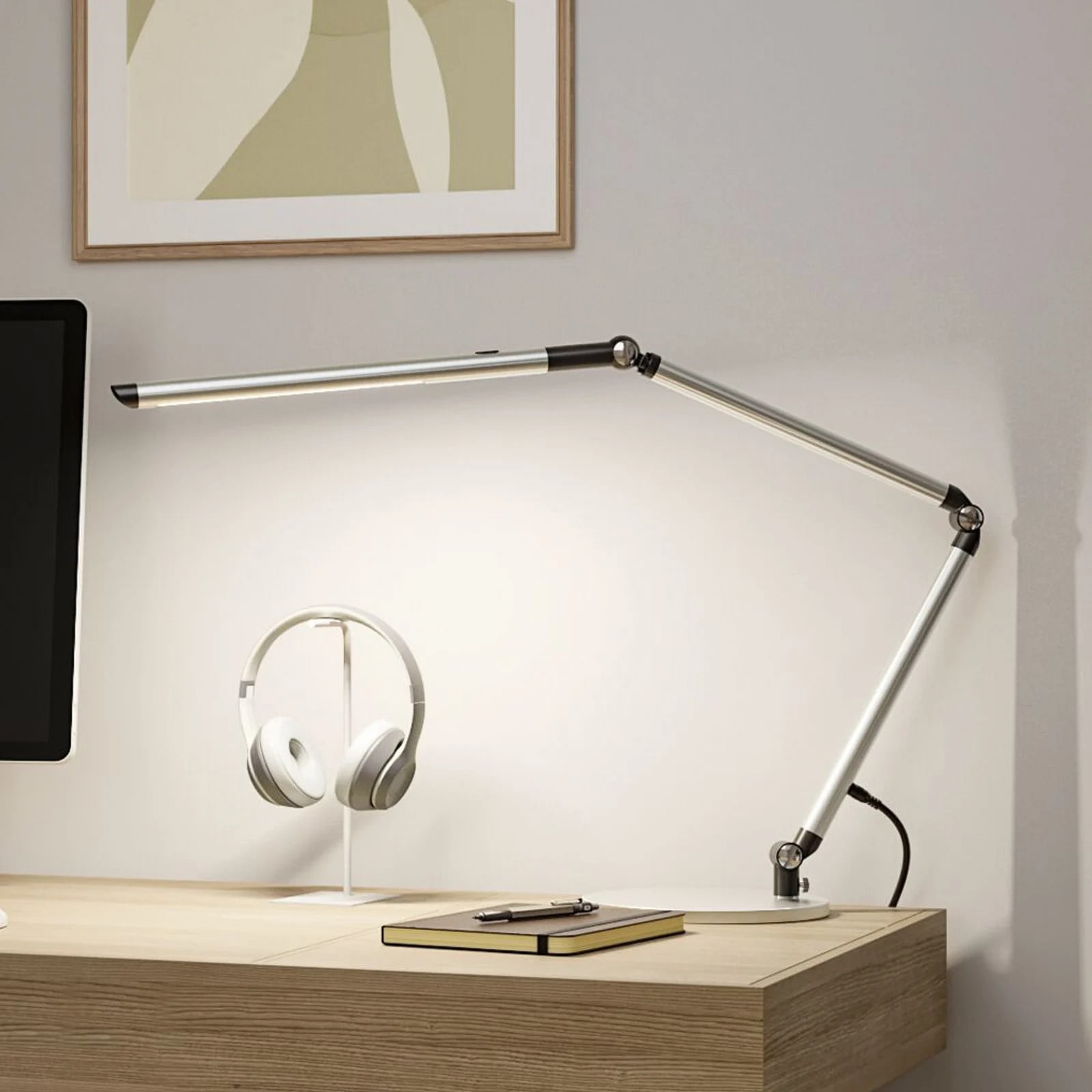 Paulmann FlexBar LED bureaulamp, zilver, 36 cm, dimbaar en verstelbaar