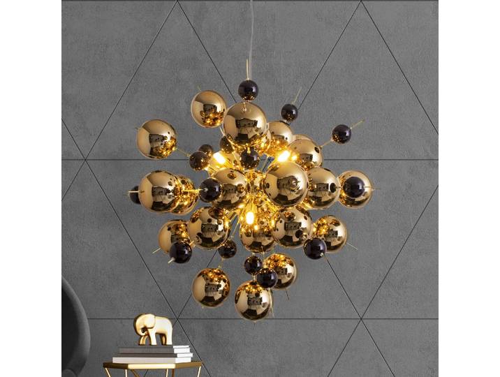 Näve Glas Hängelampe Explosion, dimmbar, messing / gold, für Wohn- / Esszimmer, Glas, Pendelleuchte