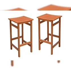 DELUKE Barhocker NIKLAS 2er Set Eukalyptus Natur 75x38x42cm Barstühle Hochstühle