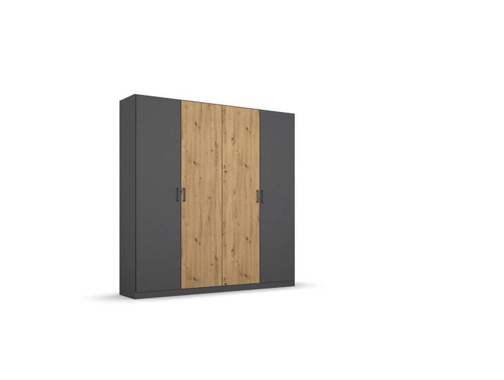 Rauch Möbel Drehtürenschrank, Grau, Eiche Artisan, Holzwerkstoff, 2 Fächer, 181x210x54 cm, Schlafzimmer, Komplette Schlafzimmer und Serien, Schlafzimmerserie