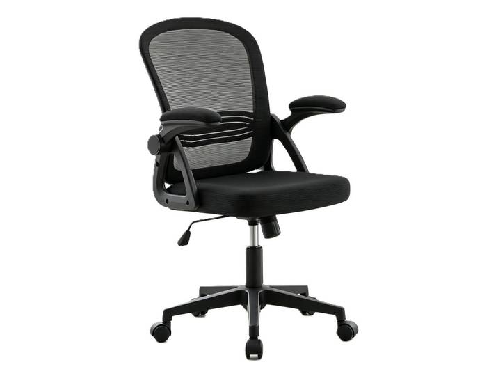 Gisaae Bürostuhl Ergonomischer 90-110°neigbar, 90° Aufklappbare Armlehnen, Schwarz, Metall, 60x92x57 cm, Büromöbel, Bürostühle, Drehstühle