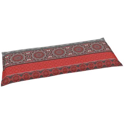 Bankauflage GO-DE, rot (rot, grau), B:115cm H:6cm T:45cm, Bezug: 65% Polyester, 35% Baumwolle, Polsterauflagen, Bankauflage