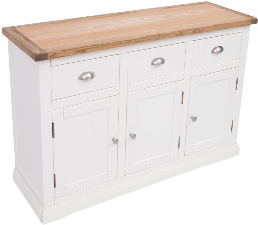 Longshore Tides Valle 120 cm W Sideboard Off White/Chrome 80cm H X 120cm W X 40cm D