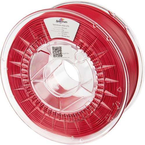 Spectrum Filaments 80300 ASA 275 BLOODY RED Filament ASA UV-beständig, witterungsbeständig, schlagfest 1.75 mm 1000 g Blutrot 1 St.