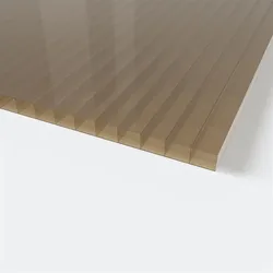Doppelstegplatten 16 mm Braun Bronze – 3-fach Struktur Polycarbonat 1200 x 5000