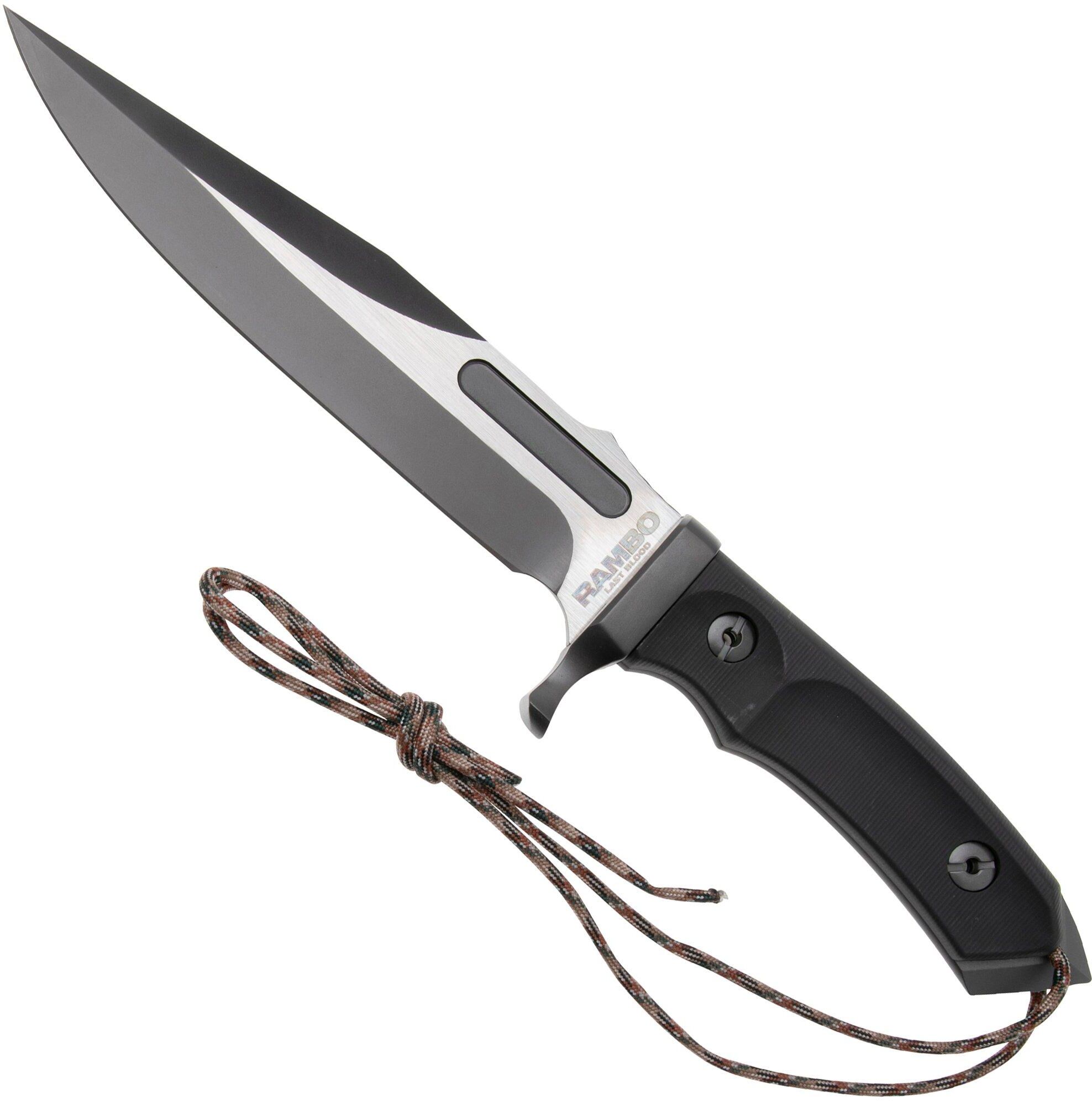 Rambo knives Rambo Last Blood 9416 Bowie Two Tone 3Cr13, Black Polymer Handle, coltello fisso, Dietmar Pohl design