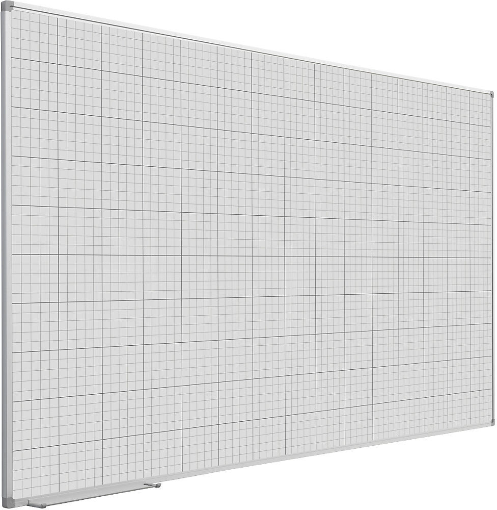 Rastertafel, weiß lackiert, BxH 1500 x 1000 mm, Raster 20 x 20 / 100 x 100 mm eurokraft basic