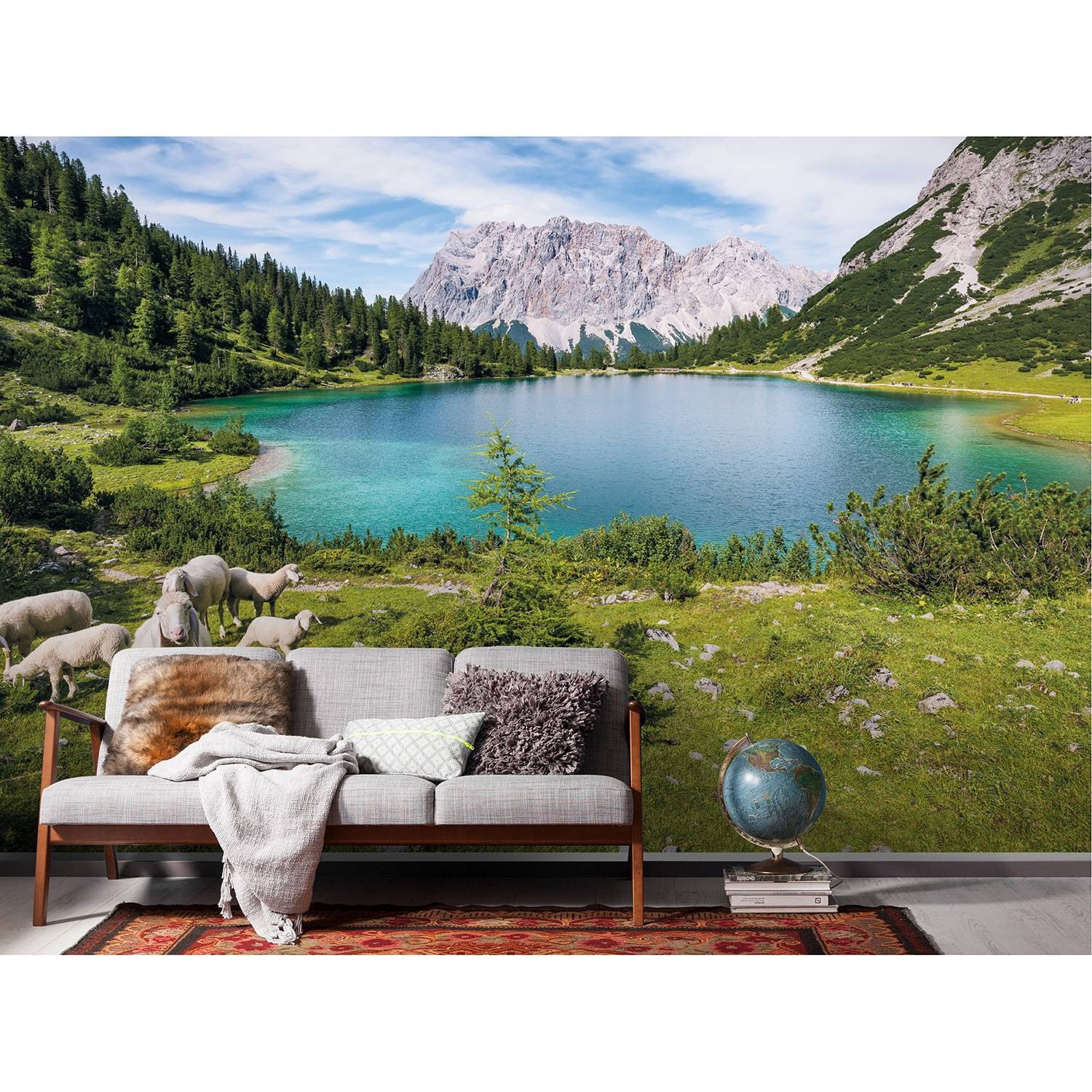 home24 Fotobehang Paradise Lake Multicolour Blauw B: 400 cm, H: 250 cm