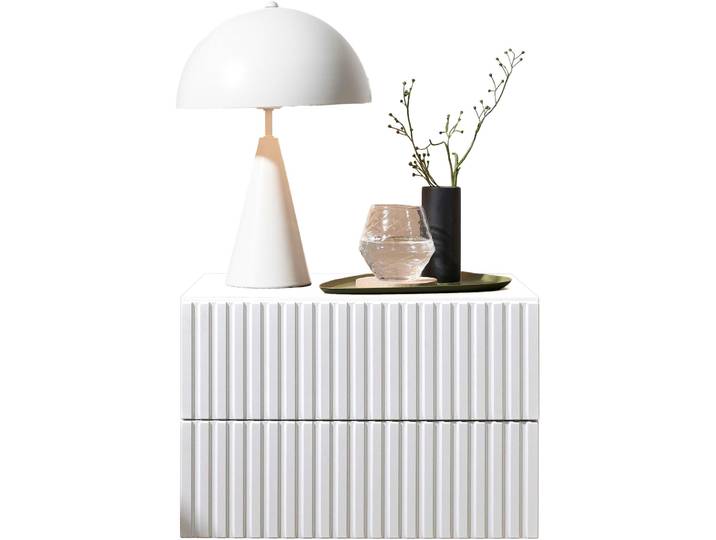 Nachtkommode SCHLAFKONTOR Taboni Nachttisch, Nachtkonsole mit Push-to-open , weiss (weiß), B:42cm H:28cm T:30cm, Melamin, Sideboards, Nachtkommode, Wandmontage