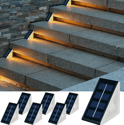 Inspire Curations Solar Step Lights Outdoor Waterproof Warm White & RGB LED Deck Lighting warm White