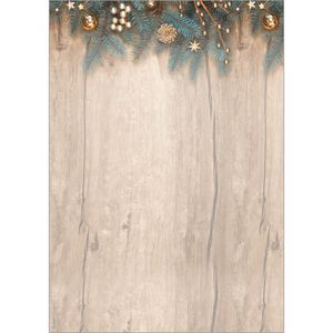 Sigel Weihnachtsbriefpapier DP664, Golden Greens, A4, 90 g/m², 25 Blatt