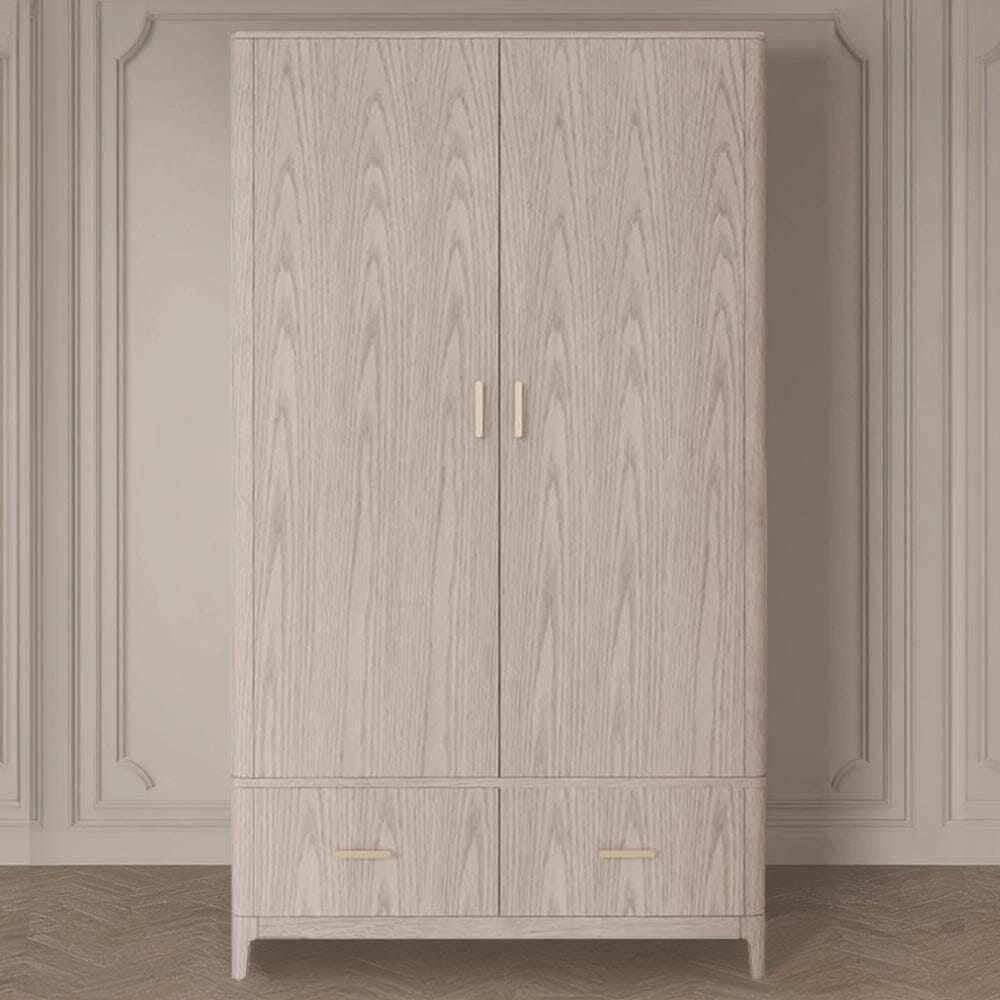 Dahlia Lightwash Wood Veneer 2 Door Wardrobe