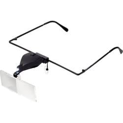 TOOLCRAFT TO-5137812 Lupenbrille mit LED-Beleuchtung Vergrößerungsfaktor: 1.5 x, 2.5 x, 3.5 x Linsengröße: (L x B) 74 mm x 35 mm Klar, Weiß