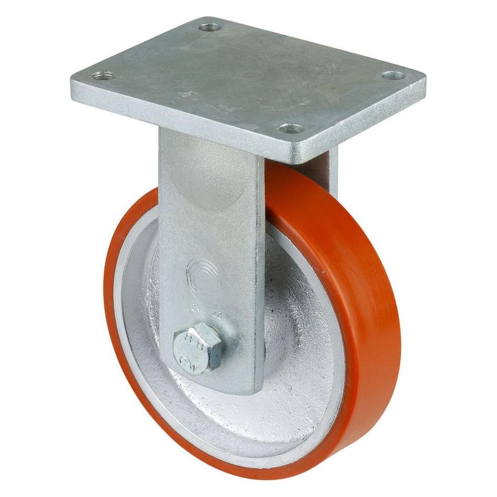 BS Rollen Bockrolle,Ø 200mm,B 50mm,1.000kg,RR110.C10,mit Anschraubplatte,orange (228235)