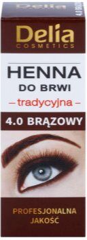Delia Cosmetics Henna coloração para sobrancelhas tom 4.0 Brown 2 g + 2 ml. Henna
