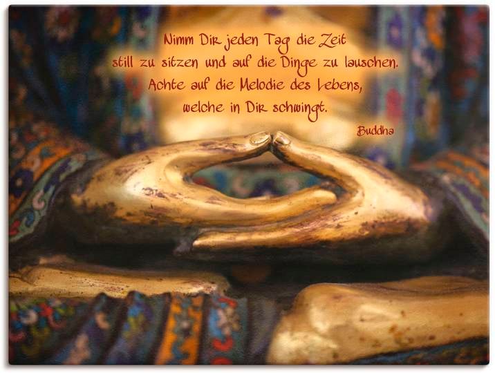 Wandbild ARTLAND Weisheit , gold (farbe bild(er): goldfarben), B:60cm H:45cm, Bilder, Wandbild, als Leinwandbild, Poster in verschied. Grössen